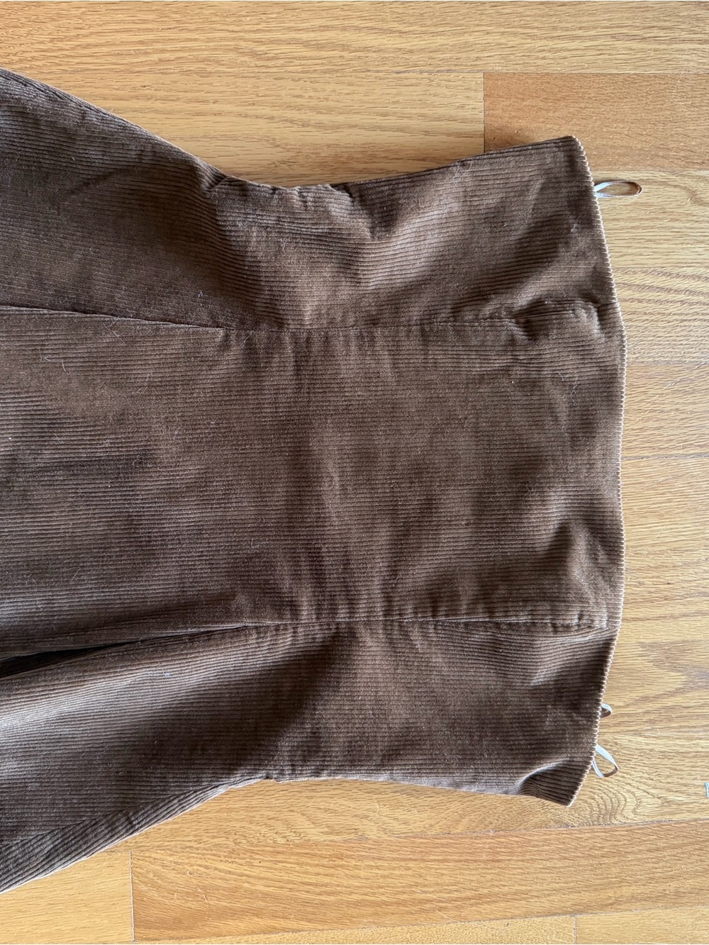 Zara Brown Corduroy Strapless Peplum Corset Top – Size S